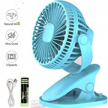 Вентилятор для зарядки Mini USB с зажимом