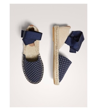 MASSIMO DUTTI wiązane sandały espadryle