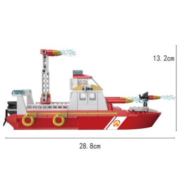 Блоки Кого Пожарный катер Маяк огонь 411 элементов