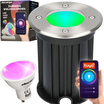 LAMPA OGRODOWA WPUSZCZANA W CHODNIK PODJAZD GRUNTOWA SMART APLIKACJA TUYA