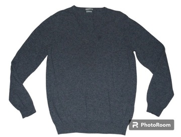 BENETTON SWETER MĘSKI 100% WEŁNA MERINO r. L