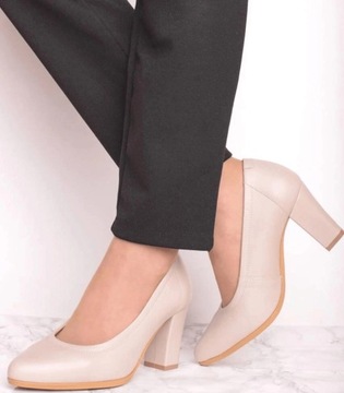 Бежевые женские туфли-лодочки, удобные кожаные свадебные туфли на высоком каблуке, РАЗМЕР. 40
