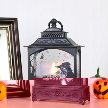 Halloweenowa latarnia ręczna świeca stylu vintage