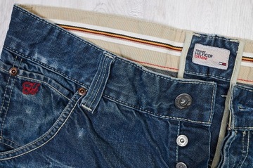 TOMMY HILFIGER RITCH JEANSY spodnie męskie granatowe PREMIUM 36/32 pas 92