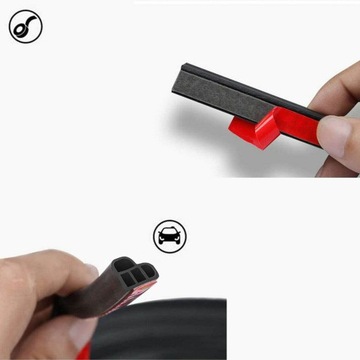 РЕЗИНОВАЯ ПРОКЛАДКА ДЛЯ ДВЕРЕЙ АВТОМОБИЛЯ, САМОКЛЕЯЩАЯСЯ, L-БУКВА, ЧЕРНАЯ