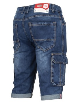 Krótkie spodnie męskie jeans bojówki W:35 92 CM spodenki