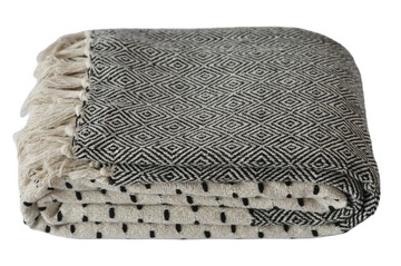 Bawełniana narzuta 200x220 Anja naturalna boho loft etno nordic stylowa