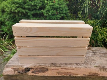 Натуральная ДЕРЕВЯННАЯ шкатулка, корзина в технике декупаж - 30х20х8см.