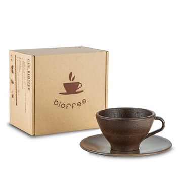 Bioffee, filiżanka i spodek z fusów kawowych, 210 ml