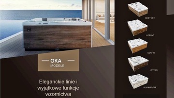 Wanna z hydromasażem jacuzzi spa ogrodowe 200x200cm model Onyx, OKA4