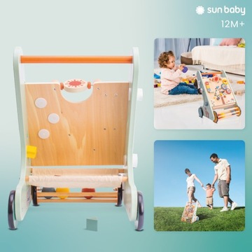 Коляска-каталка для детей, деревянные интерактивные ходунки GIGANT XXL 48 см