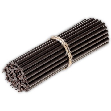 Świece z naturalnego wosku pszczelego cerkiewne 15cm czarne 20 sztuk