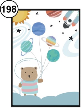 PLAKAT DLA CHŁOPCA KOSMOS wiele wzrów 21x30