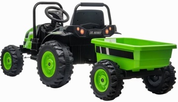 ТРАКТОР С АККУМУЛЯТОРНЫМ ПРИЦЕПОМ 2x ДИСТАНЦИОННОЕ УПРАВЛЕНИЕ ДВИГАТЕЛЕМ МЕЛОДИИ ПОДСВЕТКИ USB