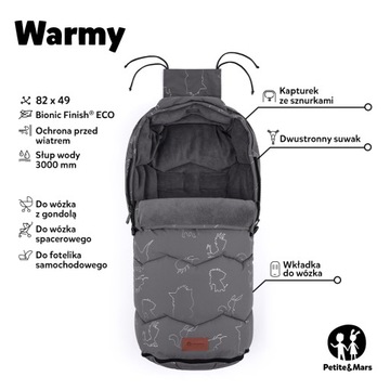 PETITE&MARS Warmy 4в1 Серый зимний спальный мешок