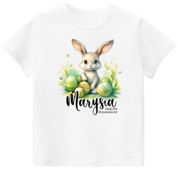 Koszulka T-shirt Zajączek Wielkanocny Wielkanoc IMIĘ PREZENT r. 104