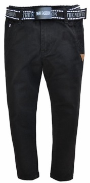 DINO czarne CHINOSY slim wizytowe GUMA r 146/152