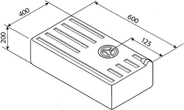 Контейнер для танка для чистой и серой воды 47L 60x40x20см.