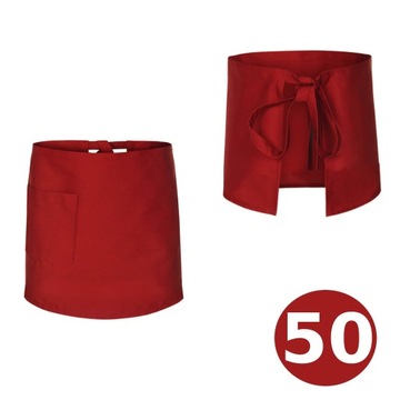 Zapaska kelnerska fartuch kucharski 50cm CZERWONA