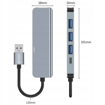 USB-хаб с защитой Tech-protect 9490713935255
