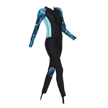 Kombinezon damski Full Body z ochroną UV, długimi rękawami, niebieski XL