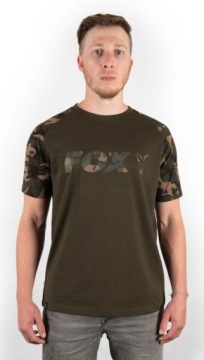 Футболка цвета хаки с камуфляжным принтом Fox Raglan XXL