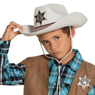 МАЛЕНЬКАЯ ДЕТСКАЯ БЕЛАЯ КОВБОЙСКАЯ ШЛЯПА ШЕРИФА