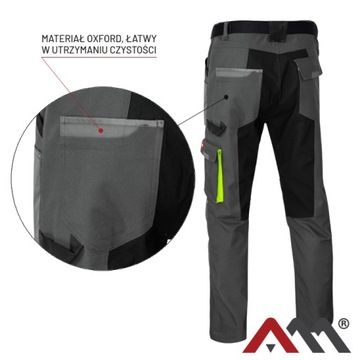 NOWOCZESNE MOCNE Spodnie Robocze PAS Stretch r.62