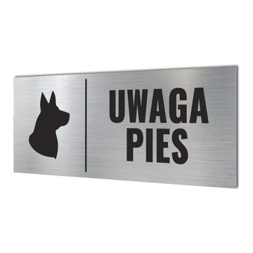 АЛЮМИНИЕВАЯ ТАБЛИЧКА ВНИМАНИЕ СОБАКА 20х7,5 ПЛОХАЯ СОБАКА ВНИМАНИЕ СОБАКА