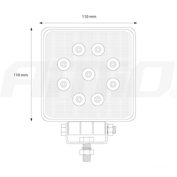 LAMPA ROBOCZA 9LED 110x110 35W FLAT 9-36V