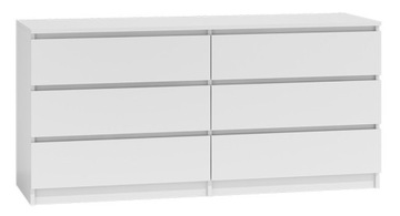 KOMODA BIAŁA NOWOCZESNA 140CM 6 SZUFLAD SZAFKA ABS