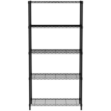 Regał magazynowy skręcany 5 półkowy czarny 91x45x183 cm - Hendi