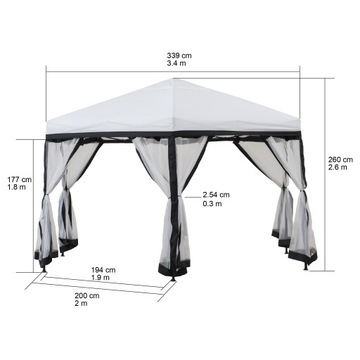 Беседка Павильон Садовая палатка 350 х 350 шестигранная Выдвижная выставочная палатка