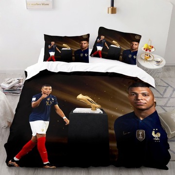 Постельное белье 3D MBAPPE УЗОР 140х200 3 шт. 2 НАВУШКИ