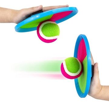 CATCH BALL VELCRO GAME THROW CATCH 6x ПОДДОНОВ + 3x ШАРА