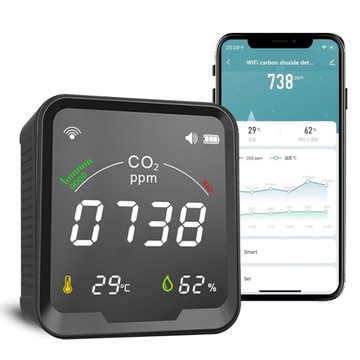 Wifi Tuya Inteligentny detektor CO2 3 w 1 detektor dwutlenku węgla