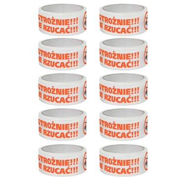 TAŚMA PAKOWA KLEJĄCA OSTRZEGAWCZA NIE RZUCAĆ!