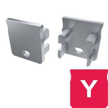 Заглушка для алюминиевых Led профилей типа Y, Серый Базовый, с отверстием