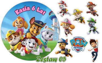 Zestaw Opłatek Psi Patrol z imieniem + 8 POSTACI