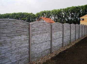 Бетонный забор, бетонный забор, плиты, пролет 1,89 м, графит