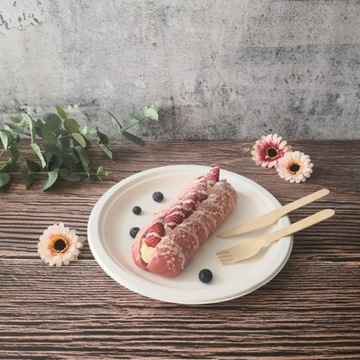 Круглые компостируемые тарелки в стиле синего пакета B