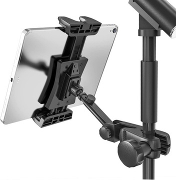 Uchwyt na telefon tablet do stojaka mikrofonowego, obrotowy 360°