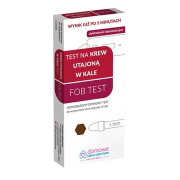 Domowe Laboratorium Test FOB do wykrywania krwi utajonej w kale 1 szt.