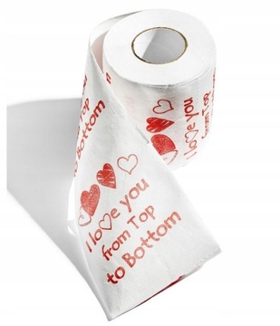 PAPIER TOALETOWY I LOVE YOU W SERCA NA WALENTYNKI