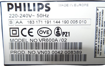 Philips VR 600 A/02 Magnetowid Hifi showview