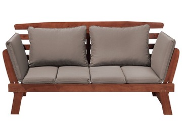 Sofa ogrodowa kanapa 2os drewniana szara
