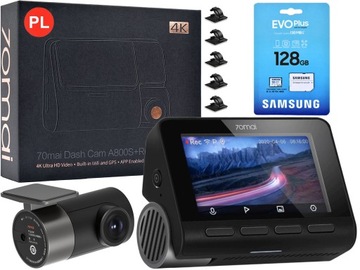 Kamera 70mai A800S 4K + WSTECZNA + karta 128 GB
