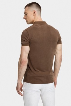 Brązowa koszulka polo męska dopasowany krój rozmiar XXXL