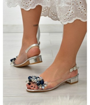 САНДАЛИИ SABATINA 380-9 ПРОЗРАЧНОЕ СЕРЕБРО 39