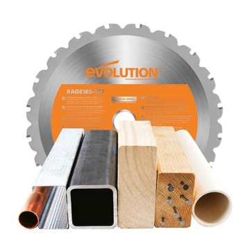 Циркулярная пила Evolution R185CCS 185 мм с полотном TCT для работы с разными материалами